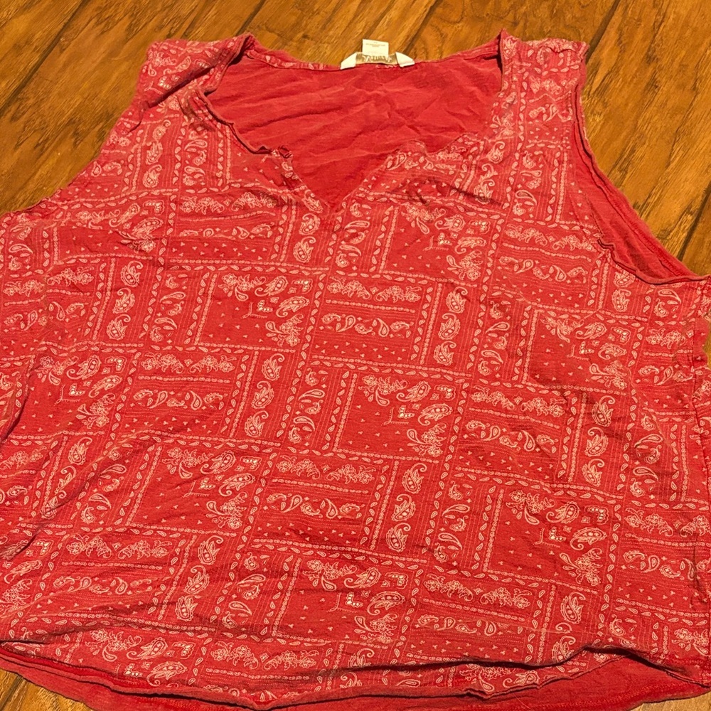 Natural Reflections Red Paisley Tank Top
